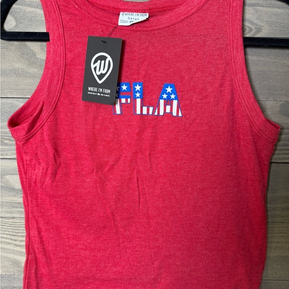 Red Graphic Tank Top - Picture 1 of 2